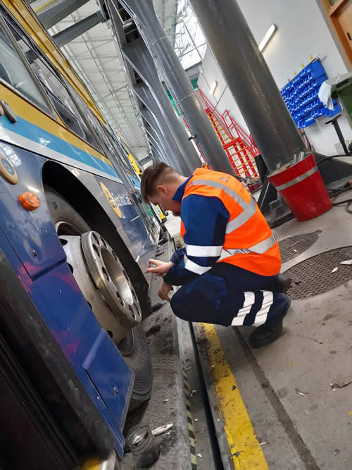 Jacob McKenna working in Dublin Bus